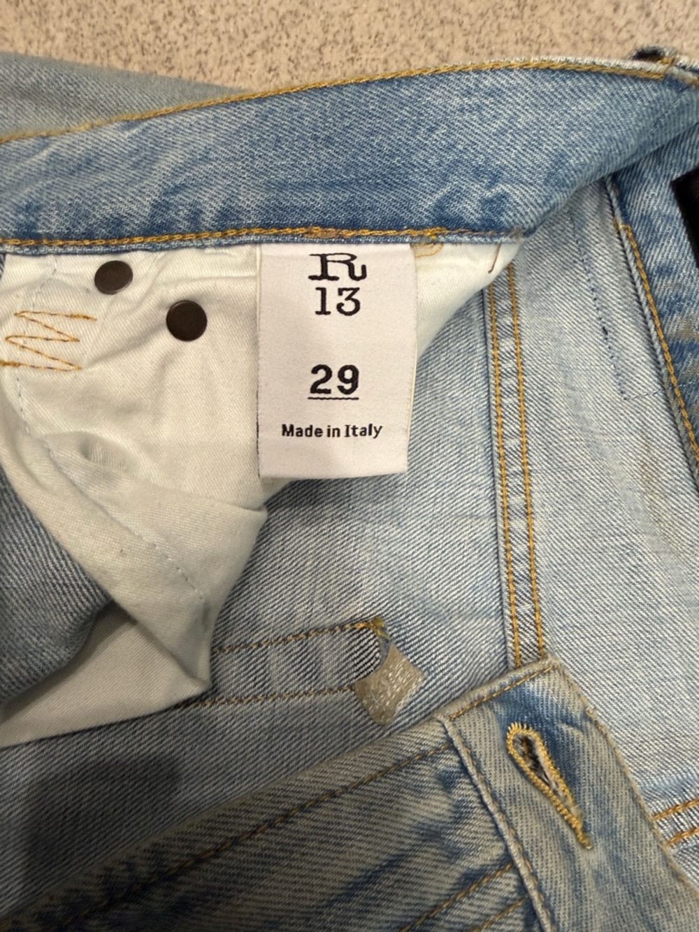 R13 Easton Blue Boyfriend Jeans - Picture 3 of 4